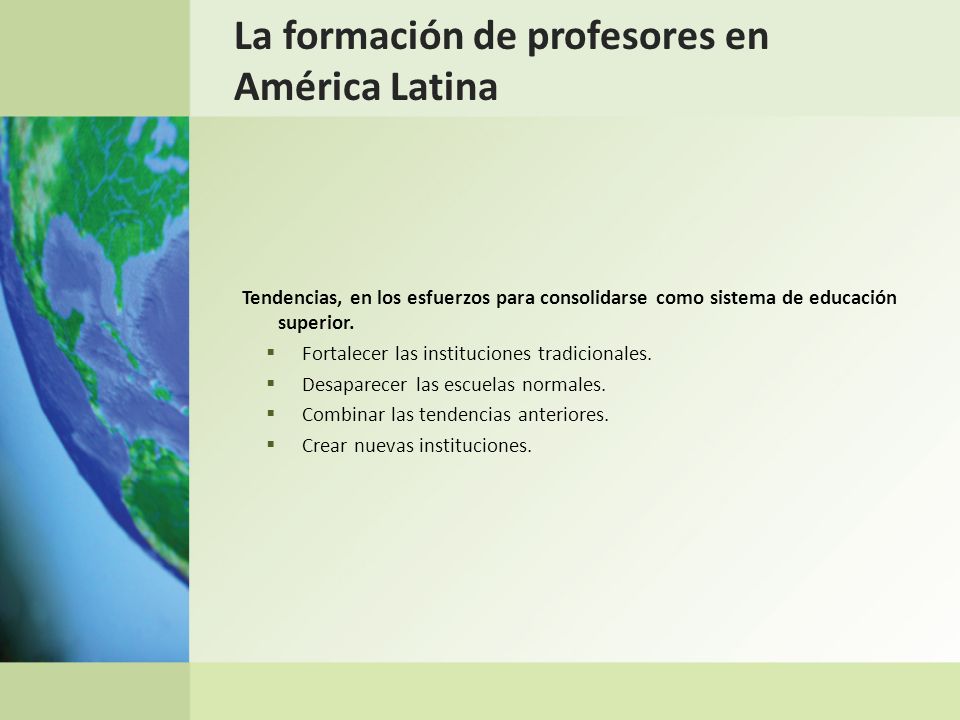 La formación de profesores en América Latina
