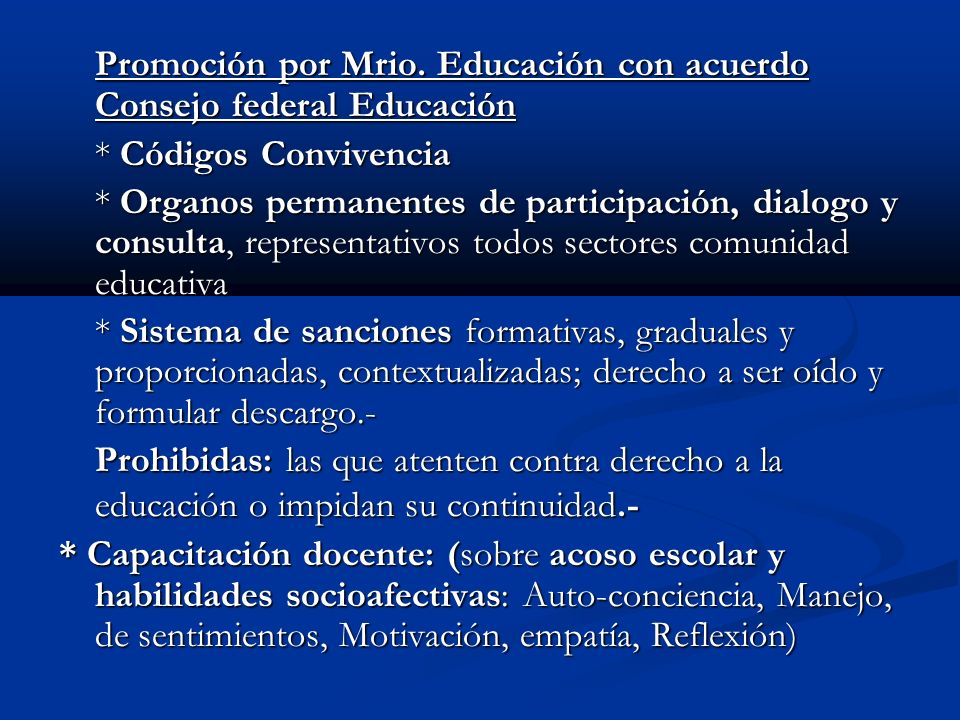 Promoción por Mrio. Educación con acuerdo Consejo federal Educación