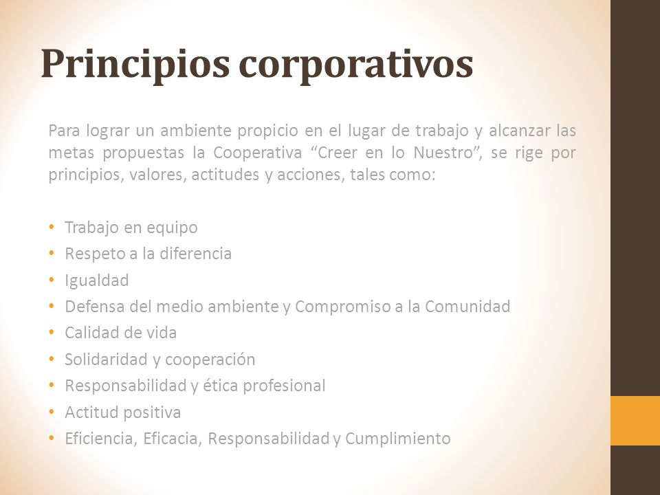 Principios corporativos