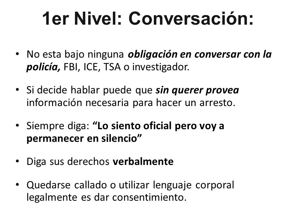 1er Nivel: Conversación: