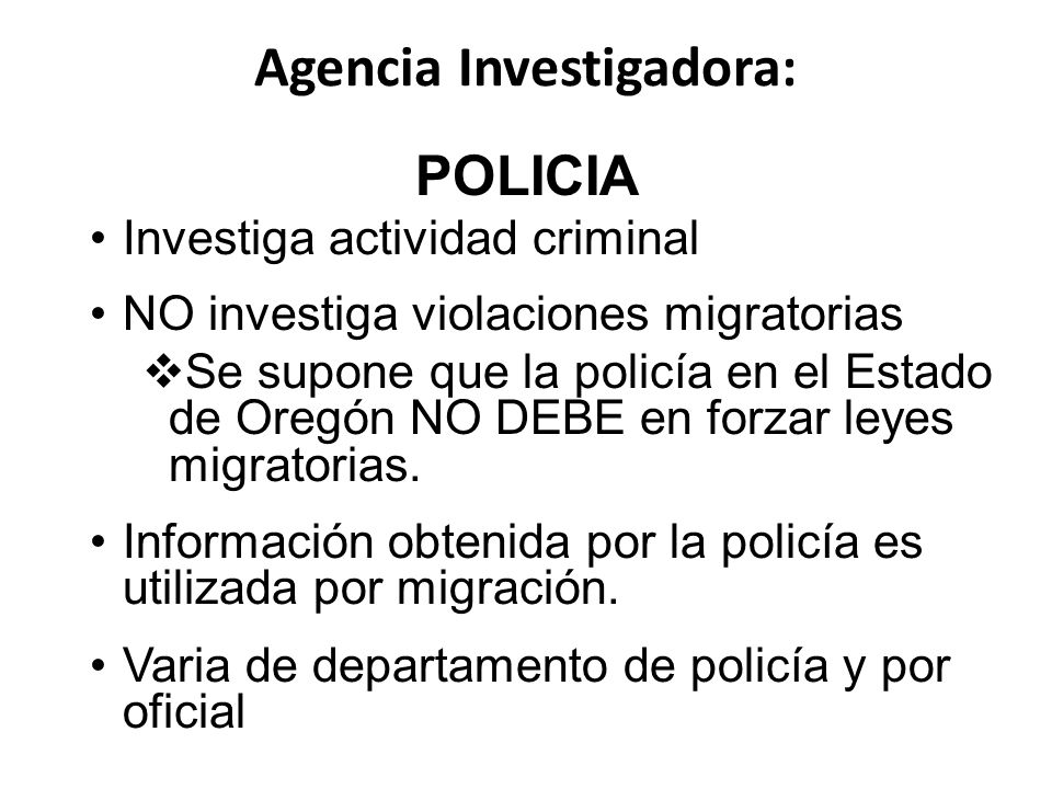 Agencia Investigadora: