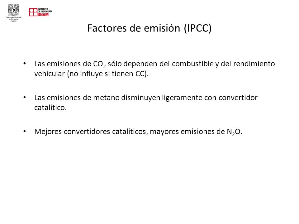 Factores de emisión (IPCC)