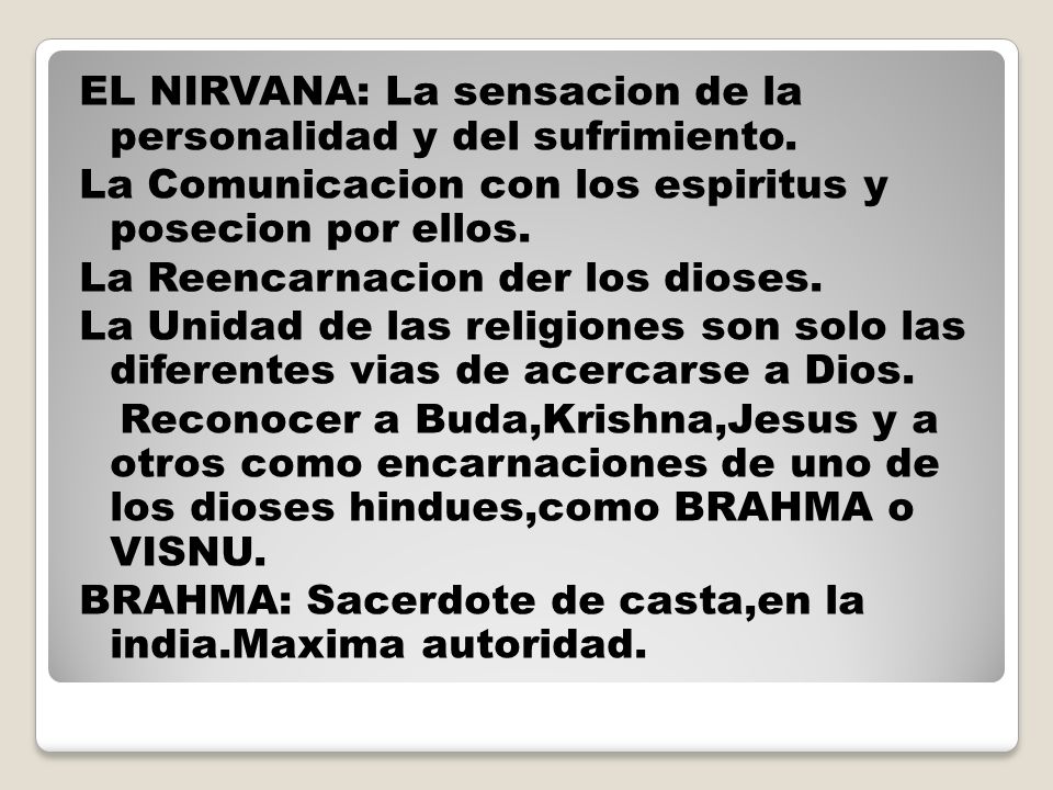 EL NIRVANA: La sensacion de la personalidad y del sufrimiento