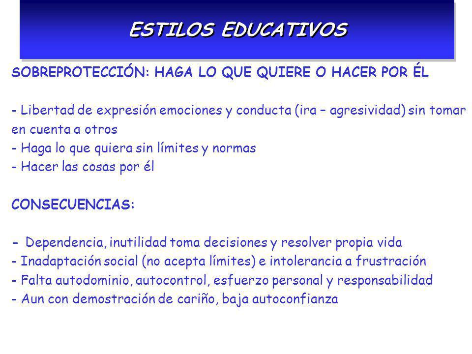 ESTILOS EDUCATIVOS SOBREPROTECCIÓN: HAGA LO QUE QUIERE O HACER POR ÉL