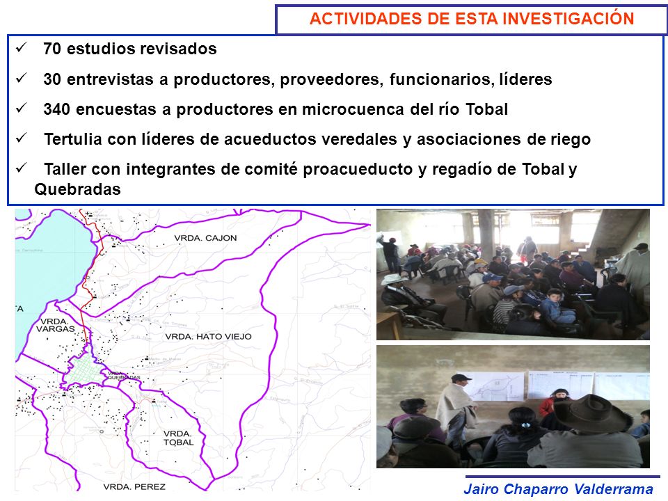ACTIVIDADES DE ESTA INVESTIGACIÓN Jairo Chaparro Valderrama