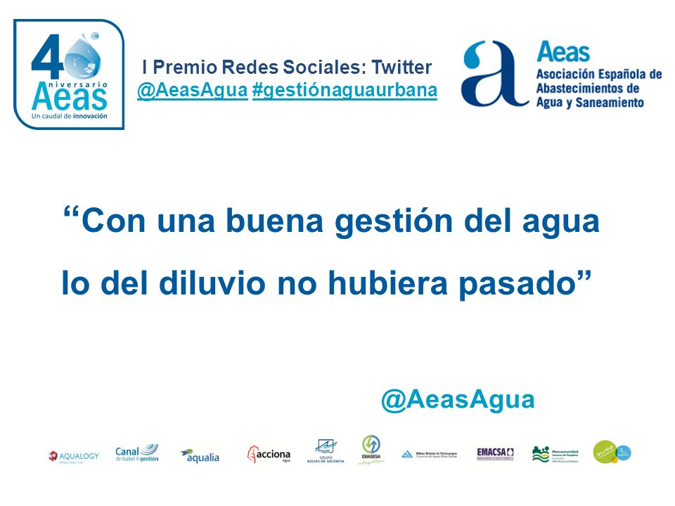 Con una buena gestión del agua lo del diluvio no hubiera pasado ‏