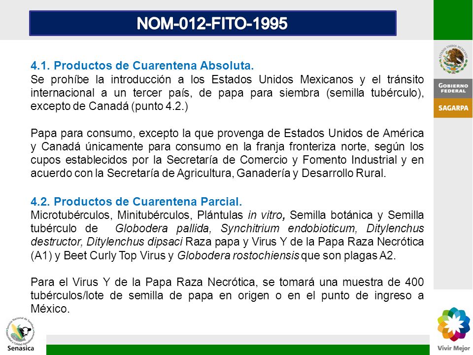 NOM-012-FITO Productos de Cuarentena Absoluta.