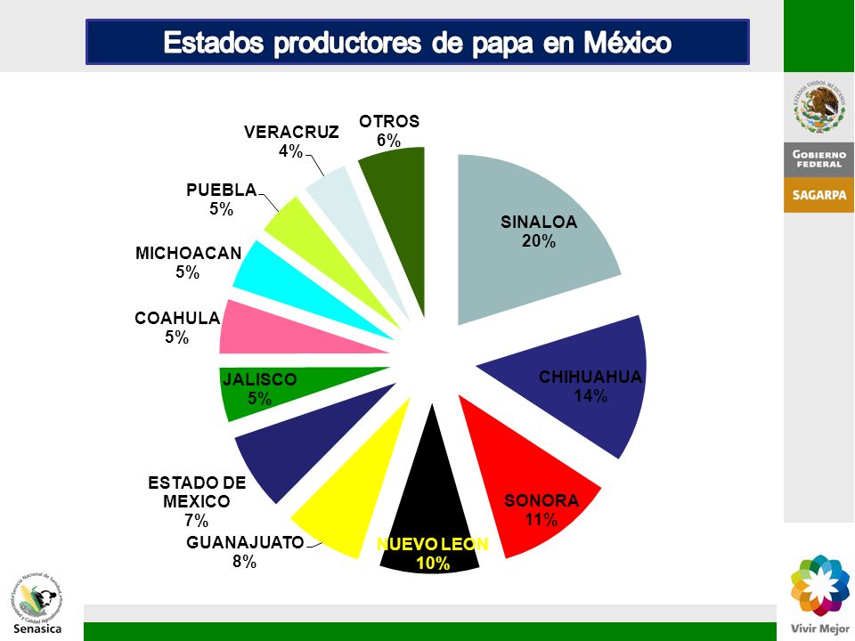 Estados productores de papa en México
