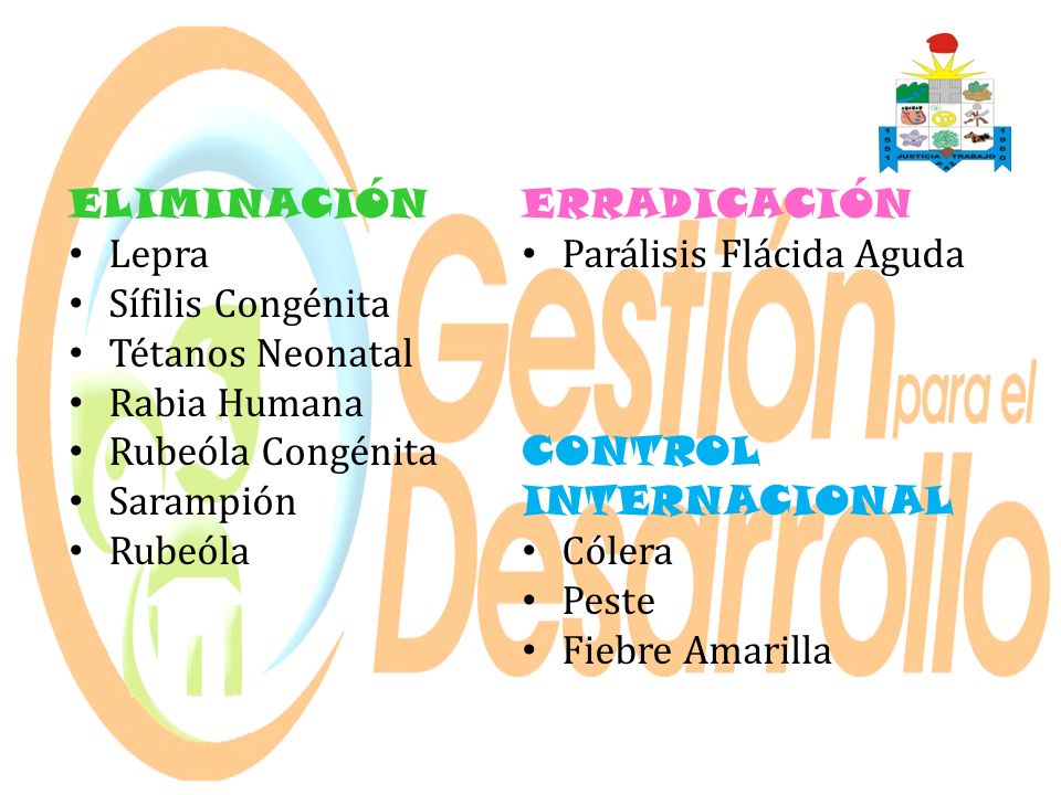 ELIMINACIÓN ERRADICACIÓN. Lepra. Parálisis Flácida Aguda. Sífilis Congénita. Tétanos Neonatal. Rabia Humana.