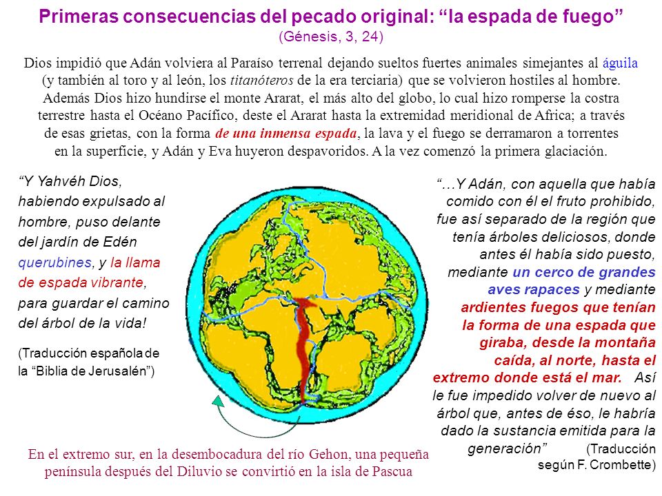 Primeras consecuencias del pecado original: la espada de fuego (Génesis, 3, 24)