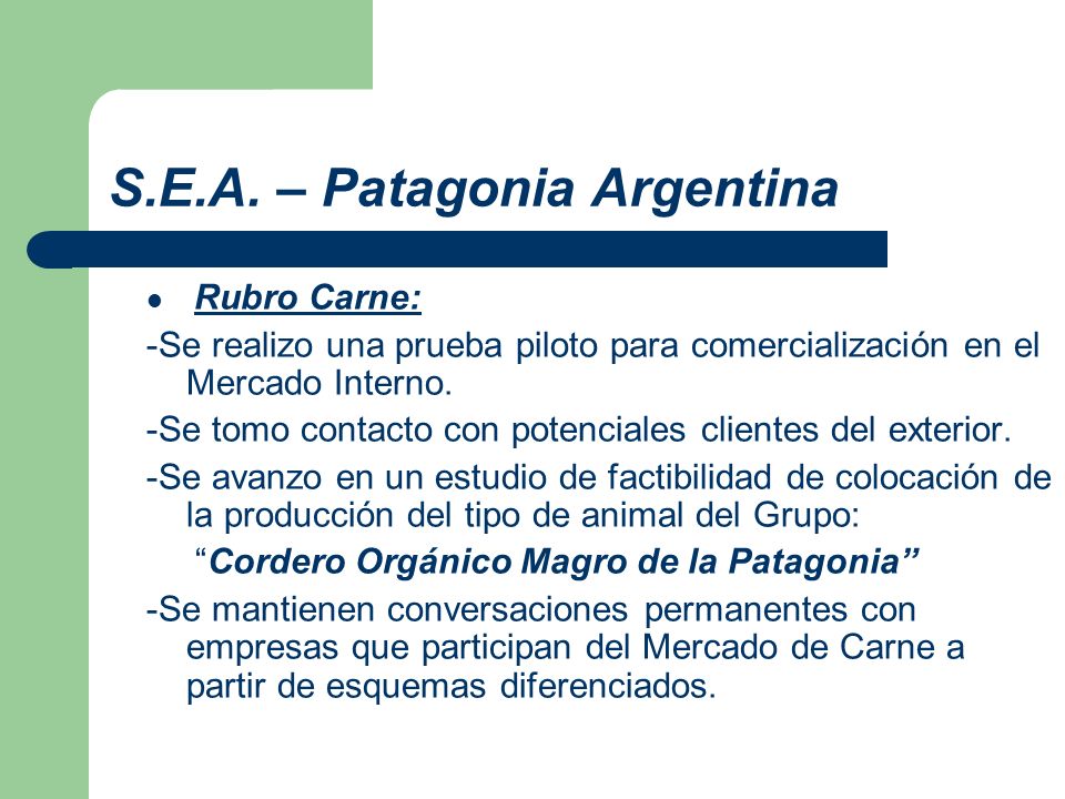 S.E.A. – Patagonia Argentina