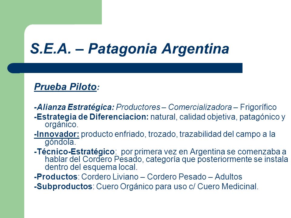 S.E.A. – Patagonia Argentina