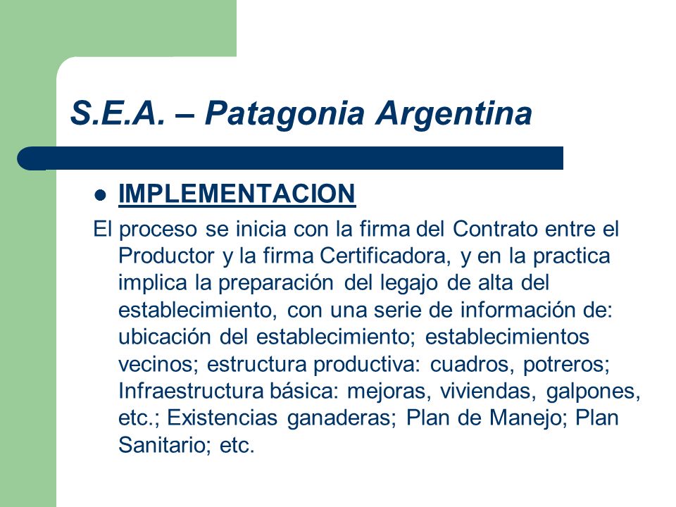 S.E.A. – Patagonia Argentina