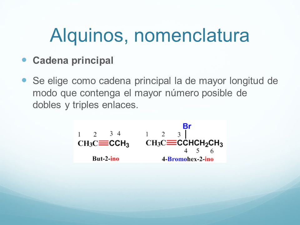 Alquinos, nomenclatura