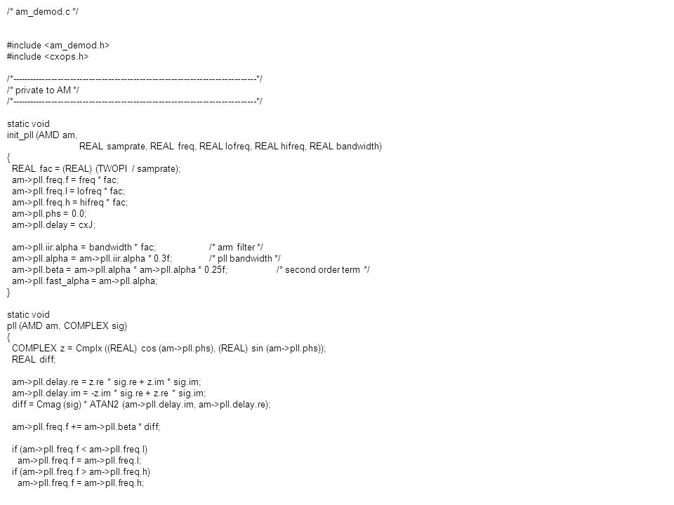 /. am_demod. c. / #include <am_demod. h> #include <cxops