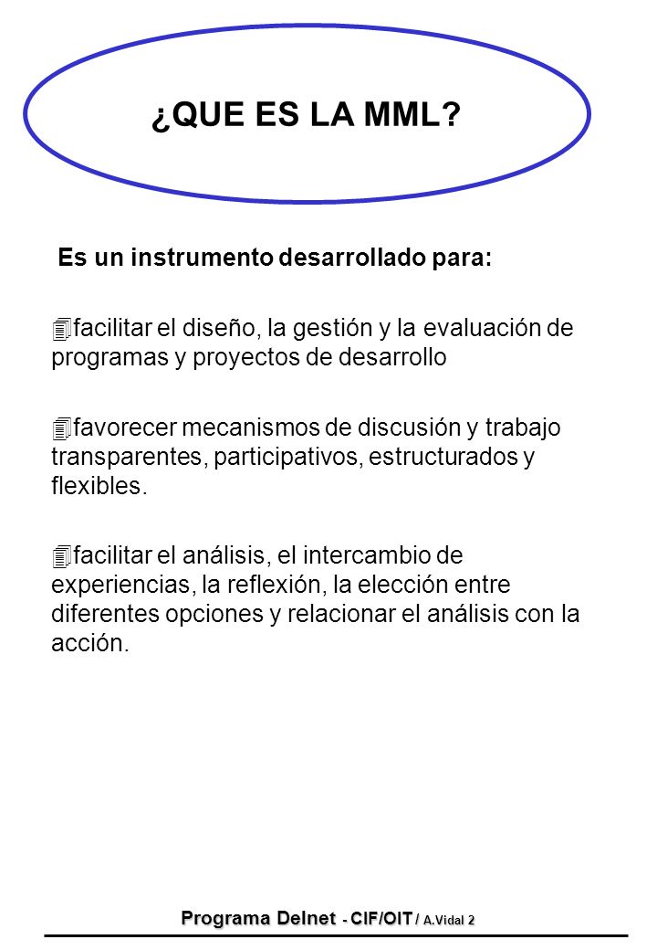 Programa Delnet - CIF/OIT / A.Vidal 2