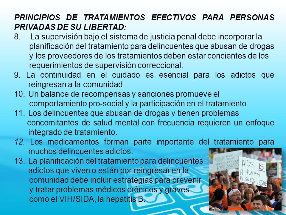 PRINCIPIOS DE TRATAMIENTOS EFECTIVOS PARA PERSONAS PRIVADAS DE SU LIBERTAD: