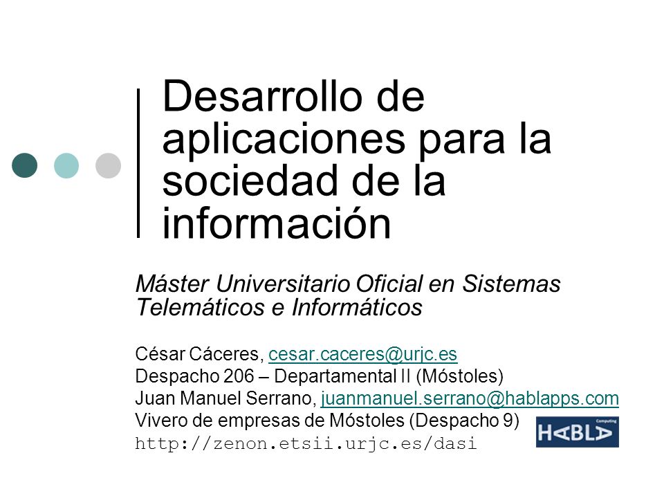 Desarrollo de aplicaciones para la sociedad de la información