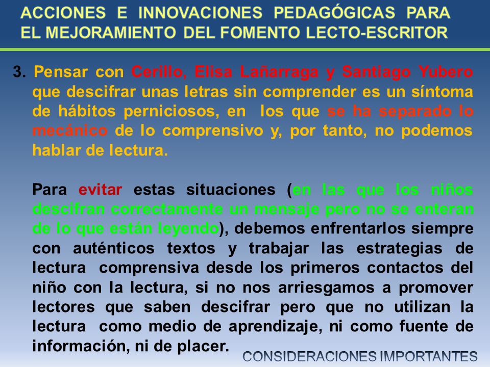 ACCIONES E INNOVACIONES PEDAGÓGICAS PARA EL MEJORAMIENTO DEL FOMENTO LECTO-ESCRITOR