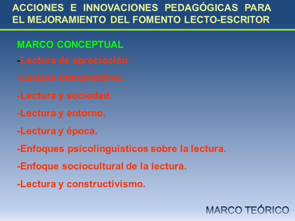 ACCIONES E INNOVACIONES PEDAGÓGICAS PARA EL MEJORAMIENTO DEL FOMENTO LECTO-ESCRITOR
