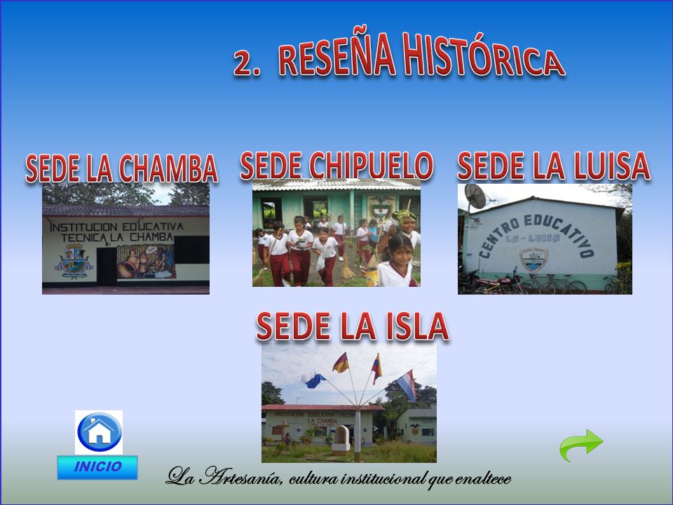 2. RESEÑA HISTÓRICA SEDE LA CHAMBA SEDE CHIPUELO SEDE LA LUISA