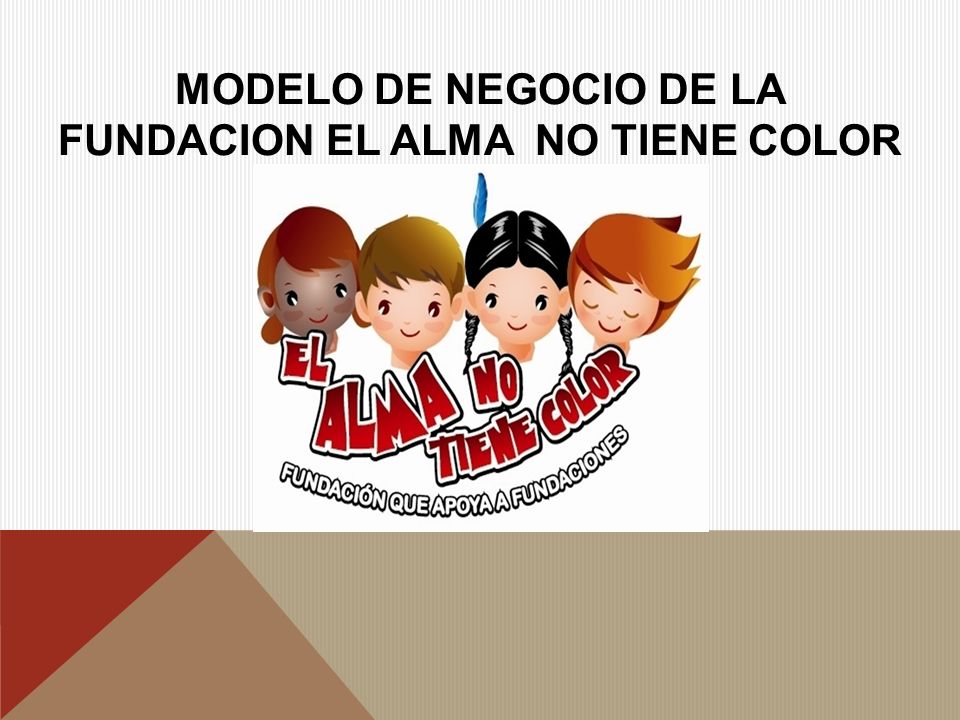MODELO DE NEGOCIO DE LA FUNDACION EL ALMA NO TIENE COLOR