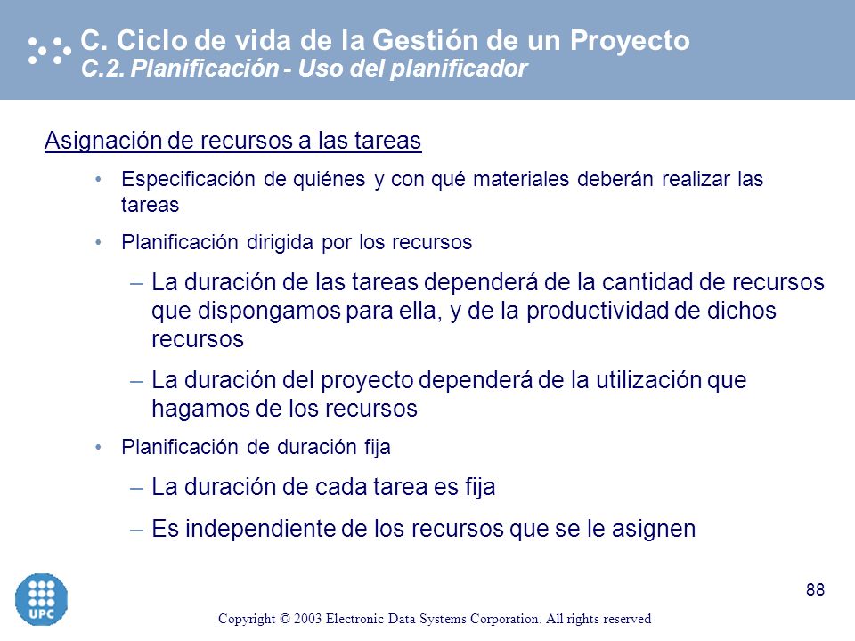 C. Ciclo de vida de la Gestión de un Proyecto