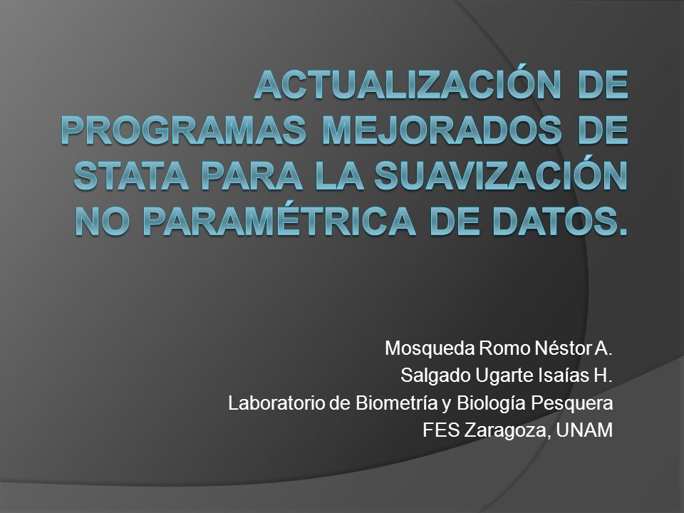 Actualización de programas mejorados de Stata para la suavización no paramétrica de datos.