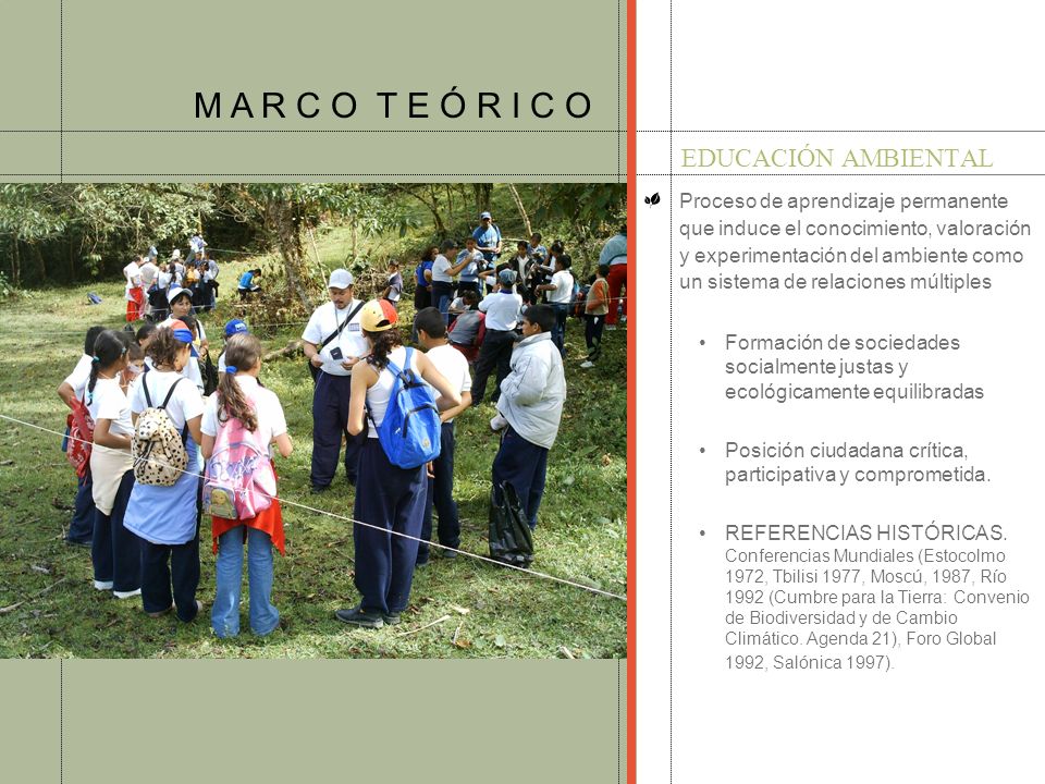 M A R C O T E Ó R I C O EDUCACIÓN AMBIENTAL