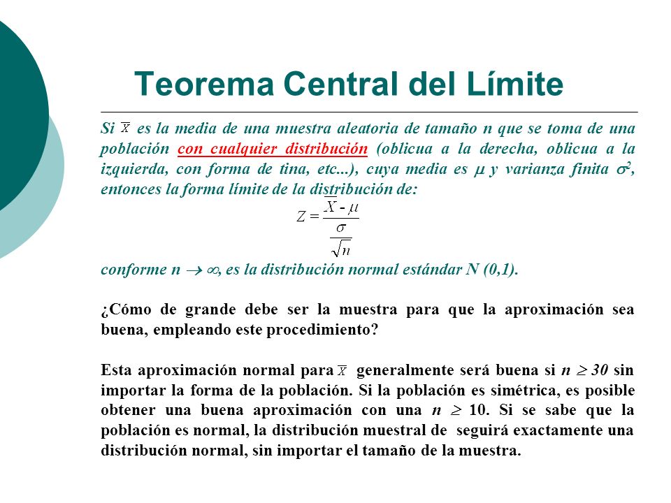 Teorema Central del Límite