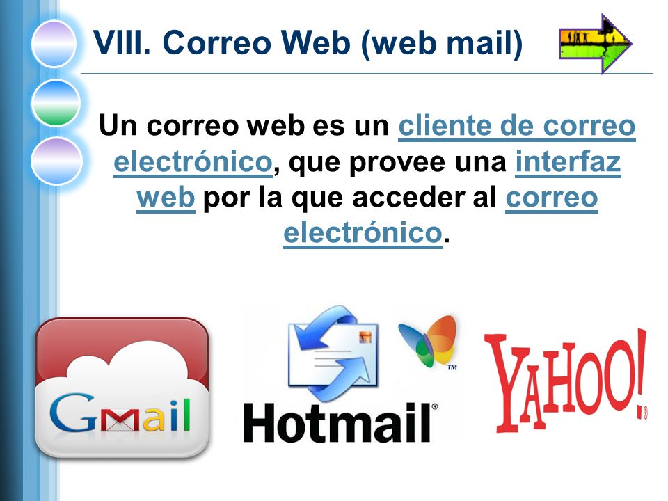 VIII. Correo Web (web mail)