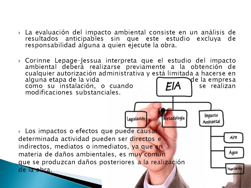 La evaluación del impacto ambiental consiste en un análisis de resultados anticipables sin que este estudio excluya de responsabilidad alguna a quien ejecute la obra.