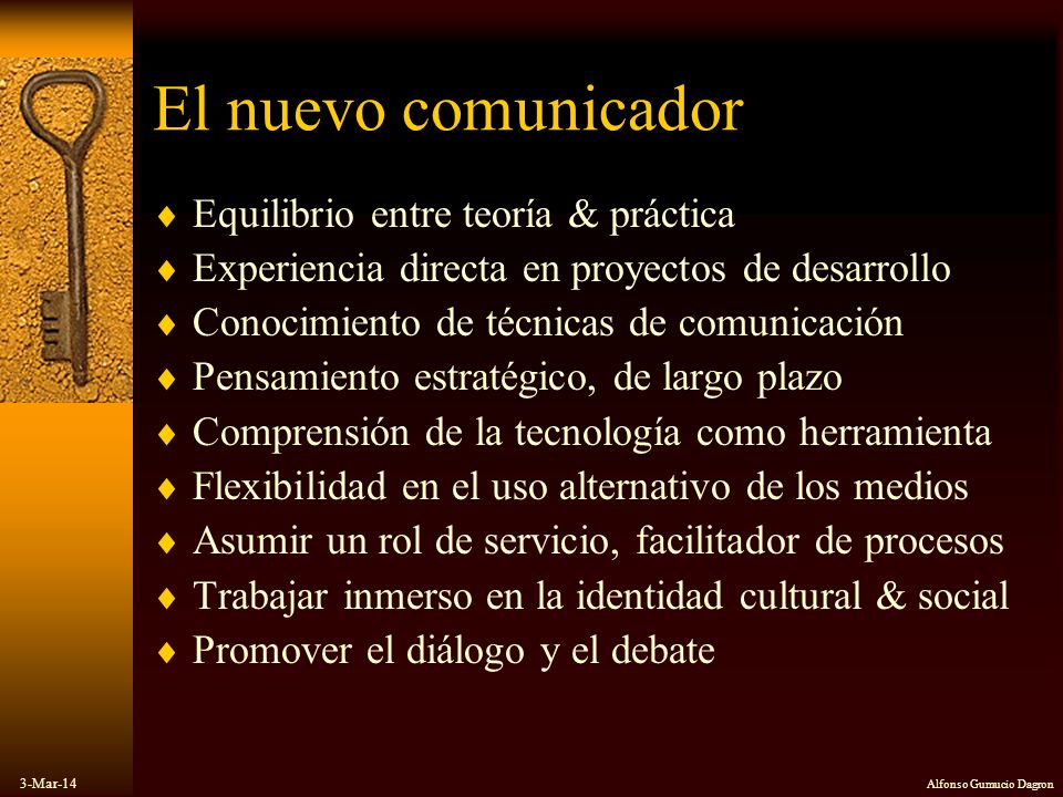 El nuevo comunicador Equilibrio entre teoría & práctica
