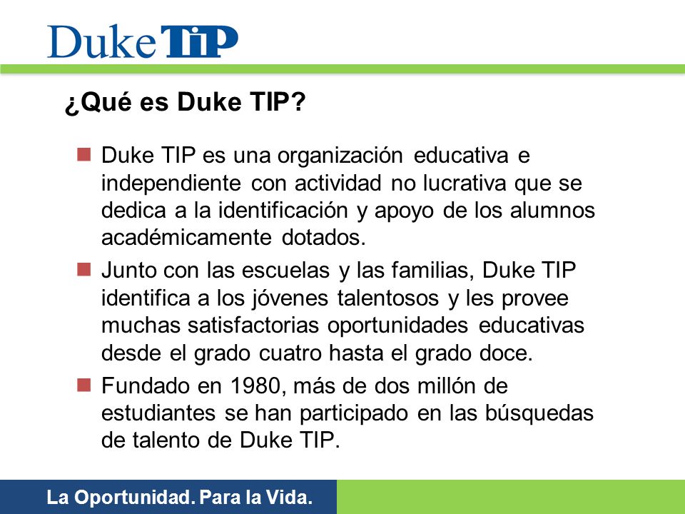 ¿Qué es Duke TIP