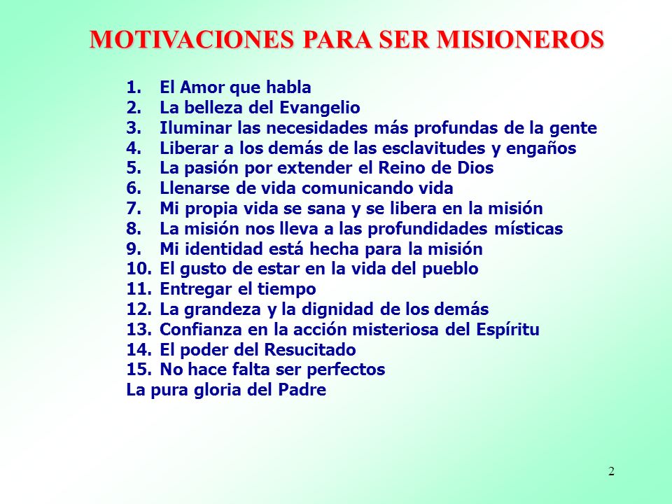 MOTIVACIONES PARA SER MISIONEROS