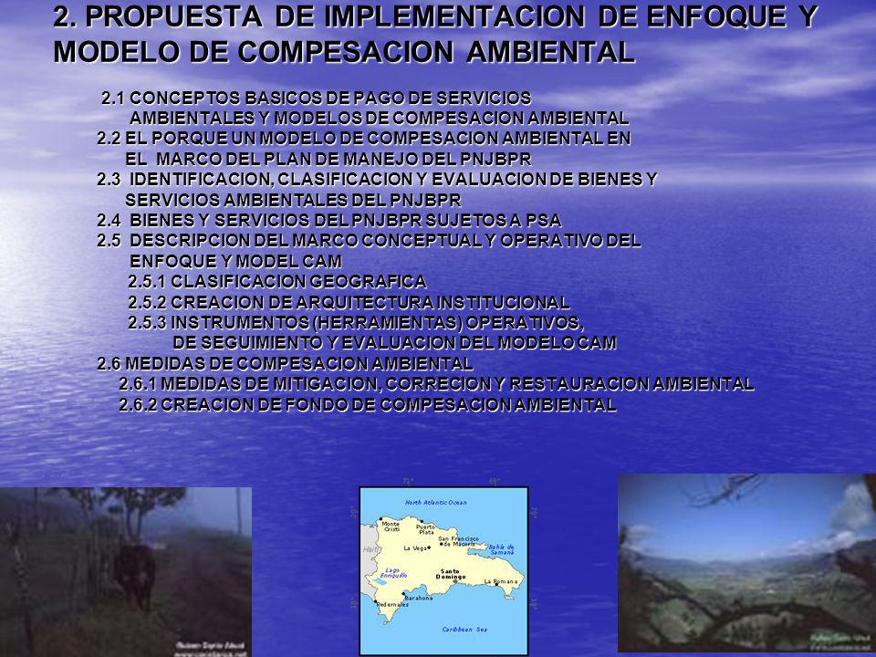 2. PROPUESTA DE IMPLEMENTACION DE ENFOQUE Y MODELO DE COMPESACION AMBIENTAL