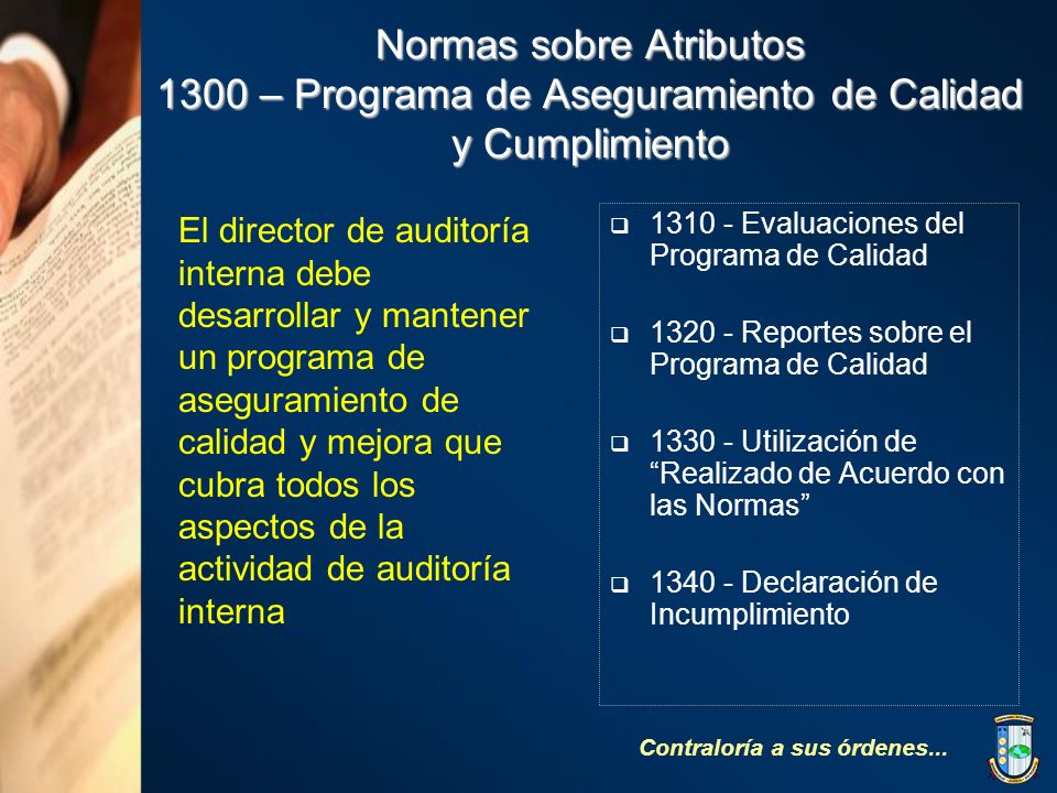 Normas sobre Atributos 1300 – Programa de Aseguramiento de Calidad y Cumplimiento