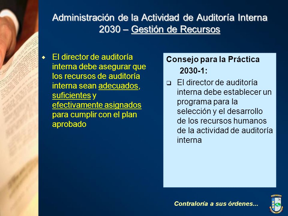 Administración de la Actividad de Auditoría Interna 2030 – Gestión de Recursos