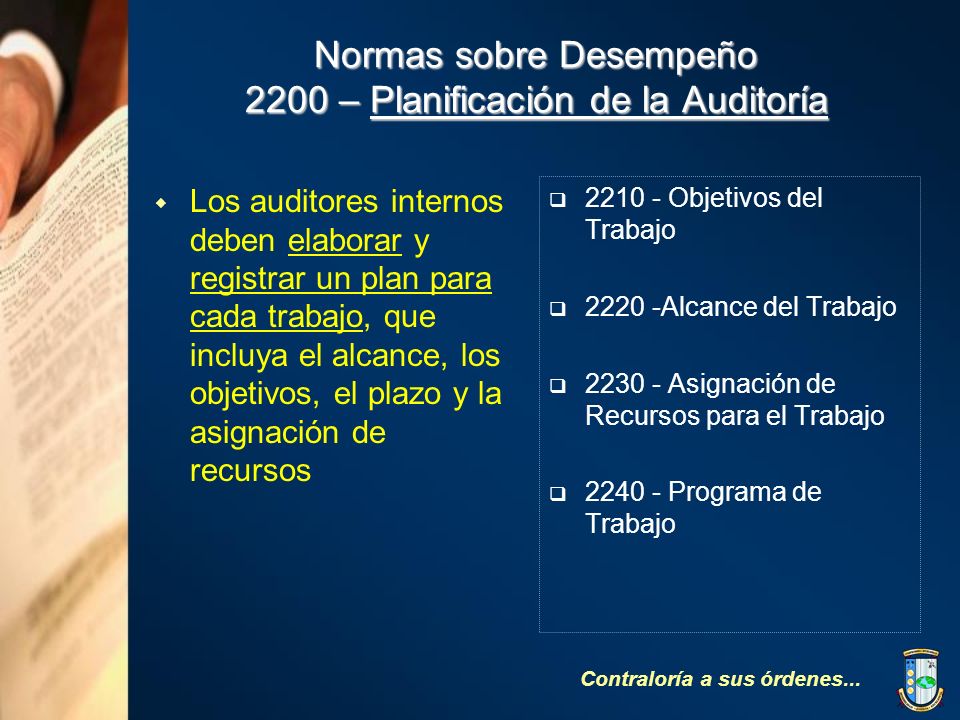 Normas sobre Desempeño 2200 – Planificación de la Auditoría