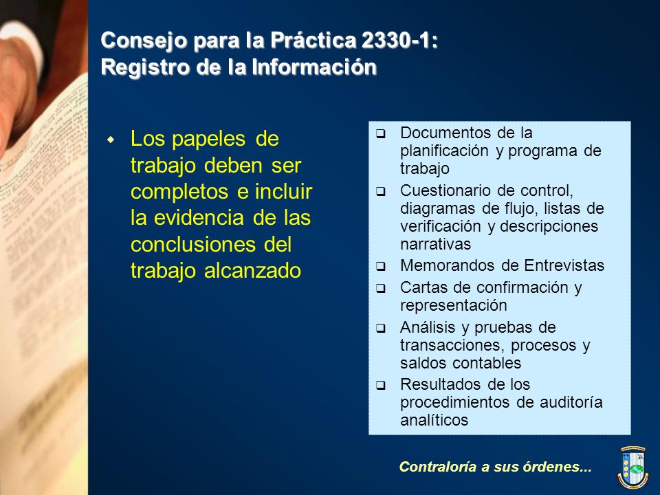 Consejo para la Práctica : Registro de la Información