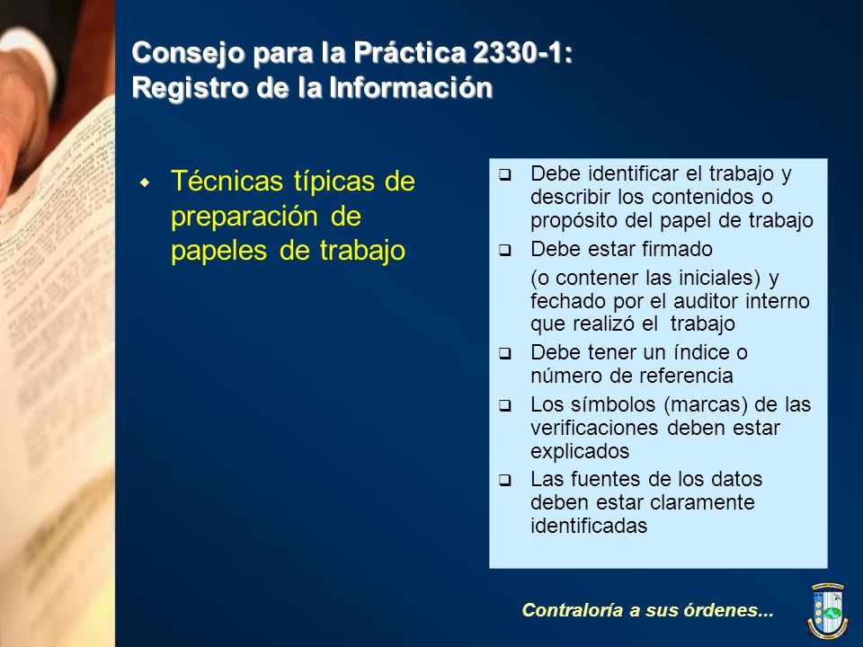 Consejo para la Práctica : Registro de la Información