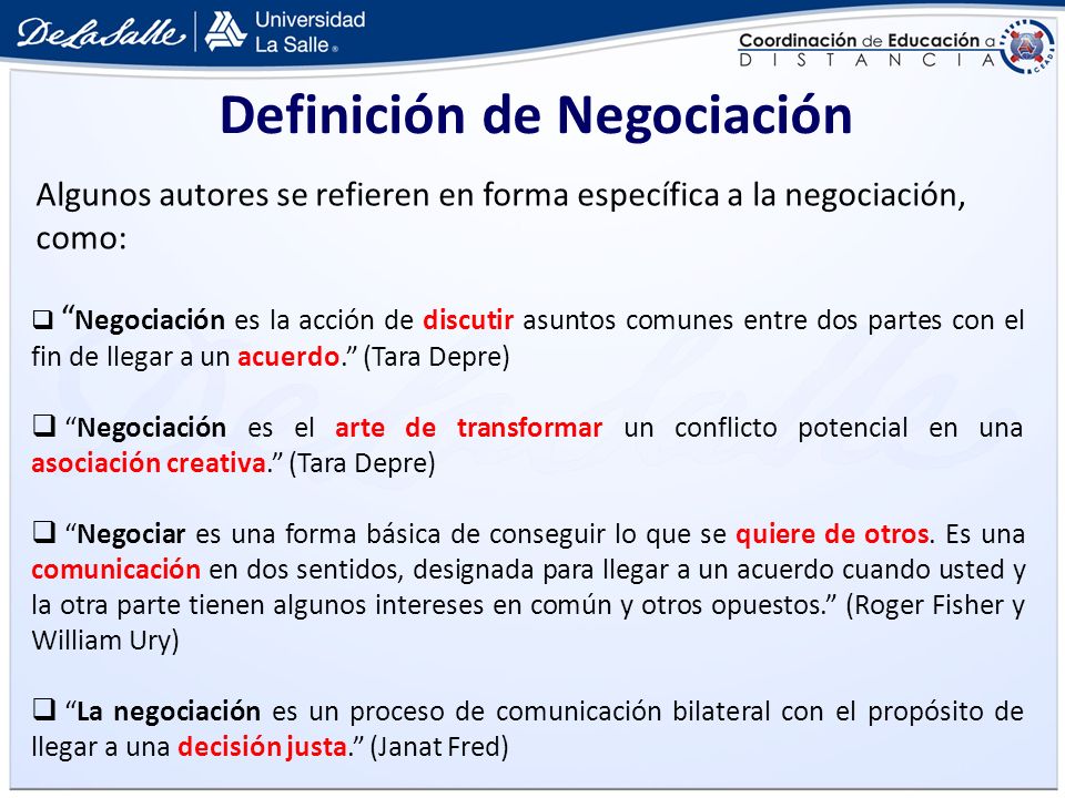 Definición de Negociación