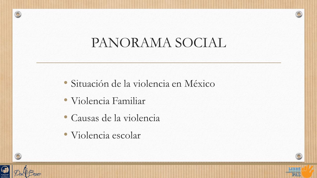 PANORAMA SOCIAL Situación de la violencia en México Violencia Familiar