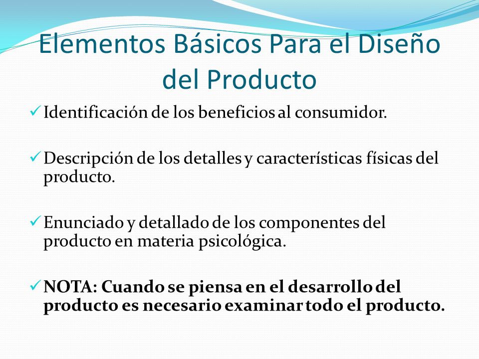 Elementos Básicos Para el Diseño del Producto
