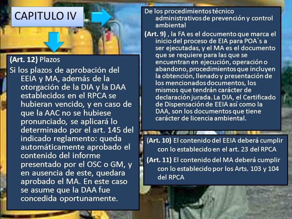 CAPITULO IV De los procedimientos técnico administrativos de prevención y control ambiental.
