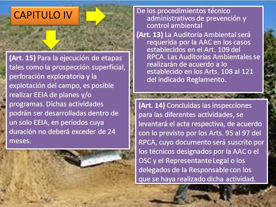 CAPITULO IV De los procedimientos técnico administrativos de prevención y control ambiental.