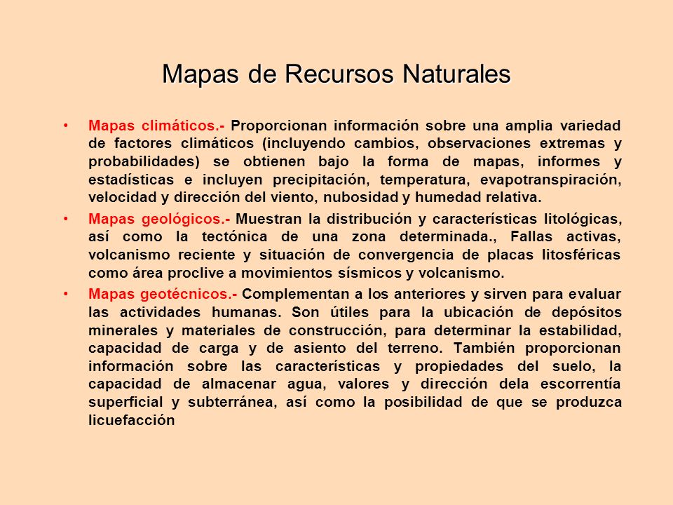 Mapas de Recursos Naturales