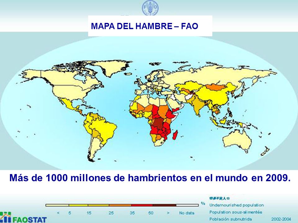 Más de 1000 millones de hambrientos en el mundo en 2009.