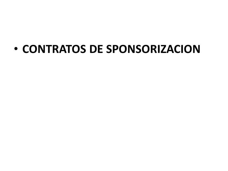 CONTRATOS DE SPONSORIZACION
