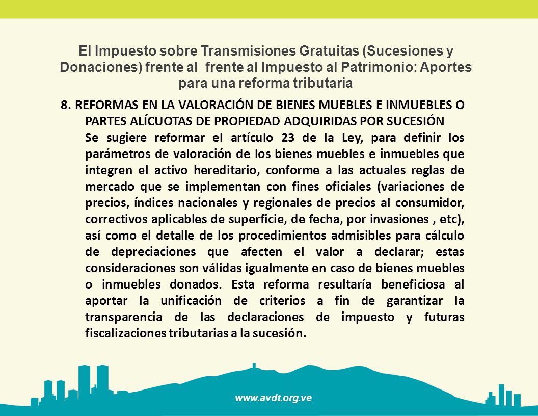 El Impuesto sobre Transmisiones Gratuitas (Sucesiones y Donaciones) frente al frente al Impuesto al Patrimonio: Aportes para una reforma tributaria